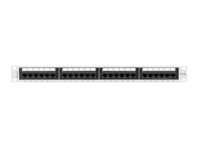 Miniatura produktu: Patch Panel 24 Port 1U 19” Kat.6A Lanberg Szary