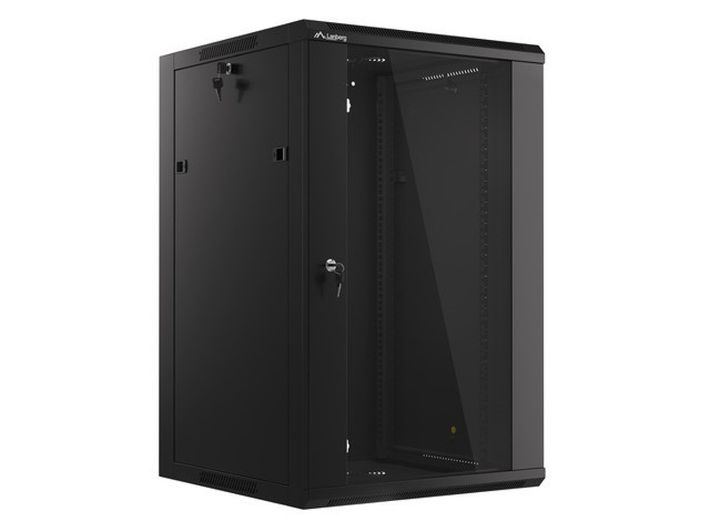 Zdjęcie produktu: Lanberg Szafa Instalacyjna Rack Wisząca 19" 18u 570x600 Szybki Montaż Czarna (Flat Pack)