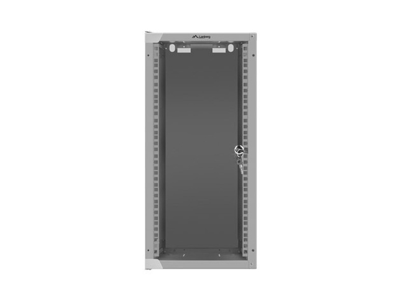 Zdjęcie produktu: Szafa Instalacyjna Rack Wisząca 10" 12U 280x310 Szara Drzwi Szklane (Flat Pack) Lanberg