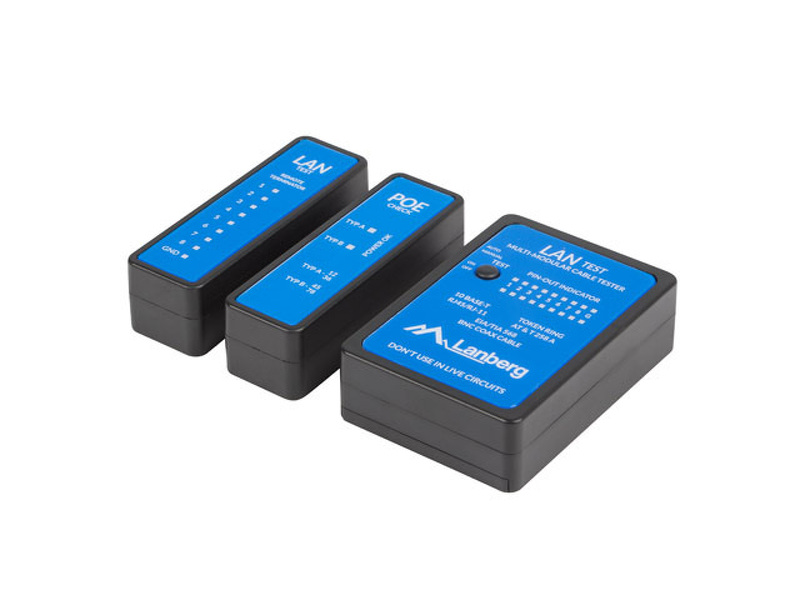 Zdjęcie produktu: Tester przewodów Lan Lanberg , Poe RJ45, RJ11, Coaxial Nt-0404 Zdjęcie produktu: Tester przewodów Lan Lanberg , Poe RJ45, RJ11, Coaxial Nt-0404