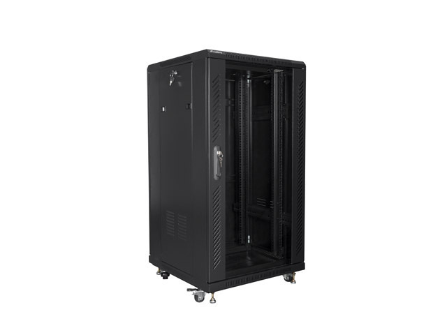 Szafa Instalacyjna Rack Stojąca 19" 22U 600x600 Czarna (Flat Pack) Lanberg