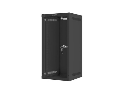 Miniatura produktu: Szafa Instalacyjna Rack Wisząca 10" 12U 280x310 Czarna Drzwi Szklane (Flat Pack) Lanberg