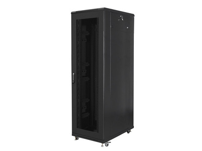 Miniatura produktu: Szafa Instalacyjna Rack Stojąca 19" 42U 800x1000 Czarna Drzwi Perforowane (Flat Pack) Lanberg