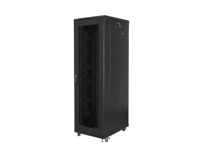 Miniatura produktu: Szafa Instalacyjna Rack Stojąca 19" 42U 800x800 Czarna Drzwi Perforowane (Flat Pack) Lanberg