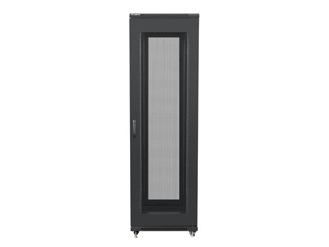 Szafa Instalacyjna Rack Stojąca 19" 42U 600x800 Czarna Drzwi Perforowane (Flat Pack) Lanberg