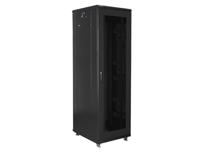 Zdjęcie produktu: Szafa Instalacyjna Rack Stojąca 19" 42U 600x800 Czarna Drzwi Perforowane (Flat Pack) Lanberg