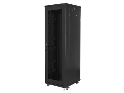 Miniatura produktu: Szafa Instalacyjna Rack Stojąca 19" 42U 600x800 Czarna Drzwi Perforowane (Flat Pack) Lanberg