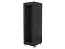 Szafa Instalacyjna Rack Stojąca 19" 42U 600x800 Czarna Drzwi Perforowane (Flat Pack) Lanberg