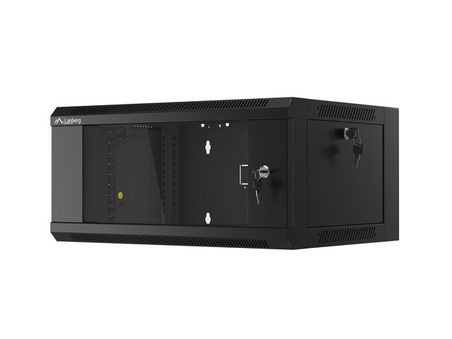 Lanberg Szafa Instalacyjna Rack Wisząca 19" 4u 570x450 Szybki Montaż Czarna (Flat Pack)