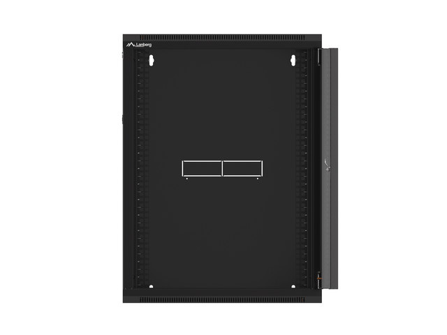 Lanberg Szafa Instalacyjna Rack Wisząca 19" 15u 570x450 Szybki Montaż Czarna (Flat Pack)