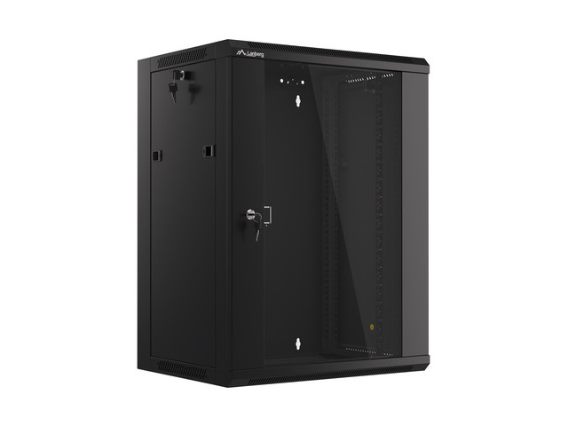 Lanberg Szafa Instalacyjna Rack Wisząca 19" 15u 570x450 Szybki Montaż Czarna (Flat Pack)
