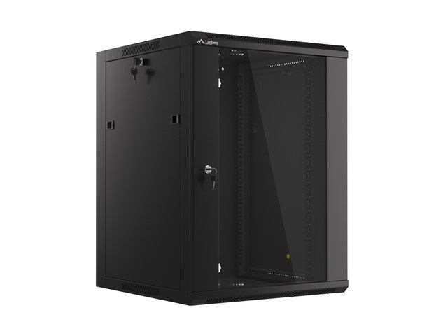Lanberg Szafa Instalacyjna Rack Wisząca 19" 15u 570x600 Szybki Montaż Czarna (Flat Pack)