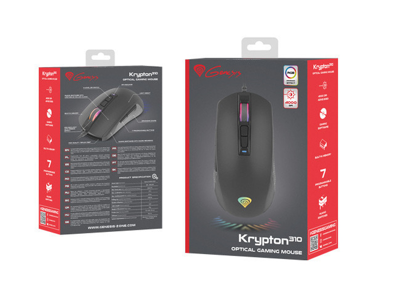 Zdjęcie produktu: Mysz Genesis Krypton 310 RGB, Optyczna Gamingowa Zdjęcie produktu: Mysz Genesis Krypton 310 RGB, Optyczna Gamingowa