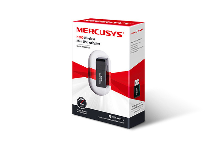 Zdjęcie produktu: Mercusys MW300UM Mini WiFI N300 USB 2.0 Zdjęcie produktu: Mercusys MW300UM Mini WiFI N300 USB 2.0