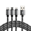Kabel przewód pleciony USB 3w1 - USB TYP-C, Lightning, micro USB 120cm everActive CBB-1.2MCI do 2.4A
