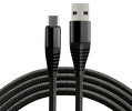 Kabel przewód pleciony USB - USB-C / Typ-C everActive 100cm z obsługą szybkiego ładowania do 5A czarny (CBB-1CHB)