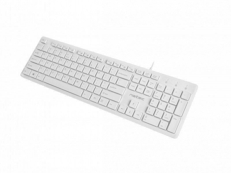 Klawiatura Slim Multimedialna Natec Discus Biała Klawiatura Slim Multimedialna Natec Discus Biała