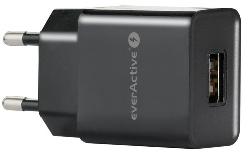 Miniatura produktu: Ładowarka sieciowa everActive 1xUSB 1A - czarna (SC-100B)