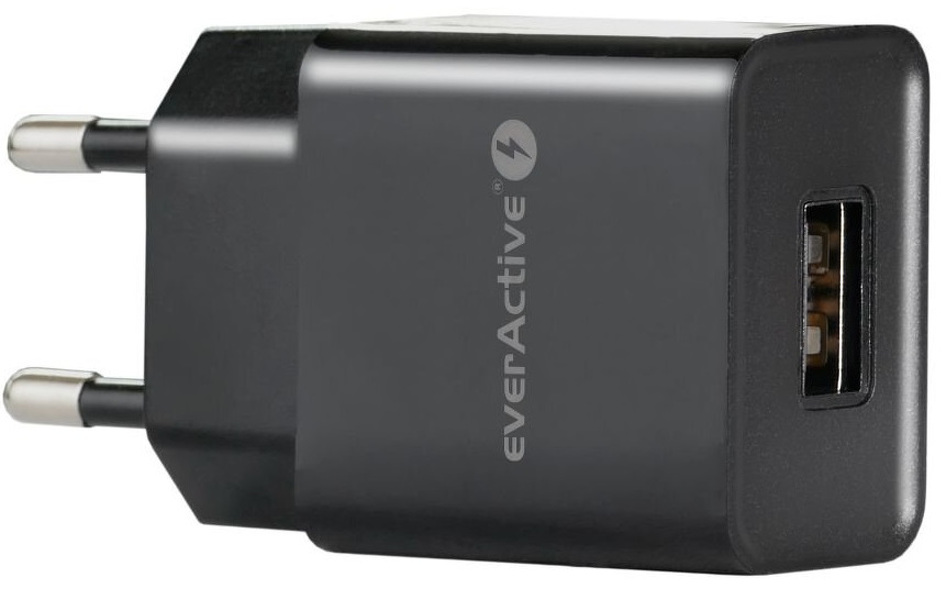 Zdjęcie produktu: Ładowarka sieciowa everActive 1xUSB 2,4A - czarna (SC-200B)