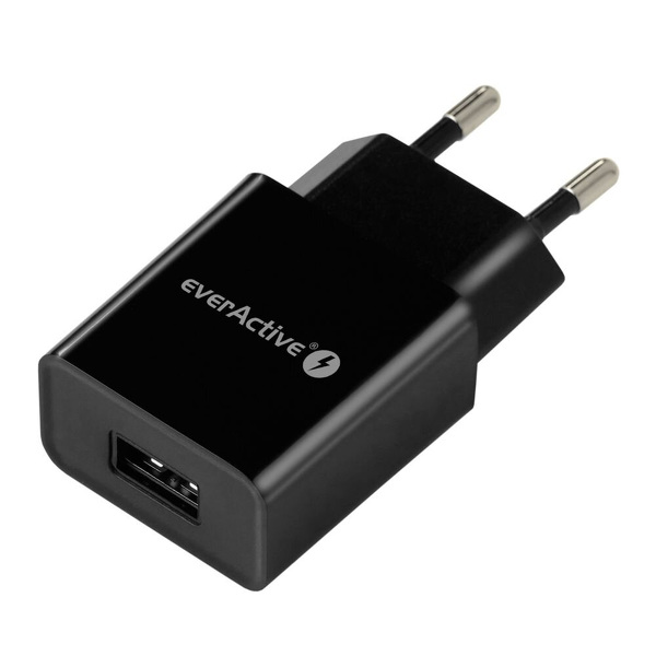 Zdjęcie produktu: Ładowarka sieciowa everActive 1xUSB 2,4A - czarna (SC-200B)