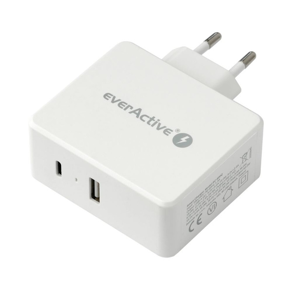 Zdjęcie produktu: Ładowarka sieciowa everActive 1xUSB QC3.0 oraz USB TYP-C PD 63W (SC600Q) Zdjęcie produktu: Ładowarka sieciowa everActive 1xUSB QC3.0 oraz USB TYP-C PD 63W (SC600Q)