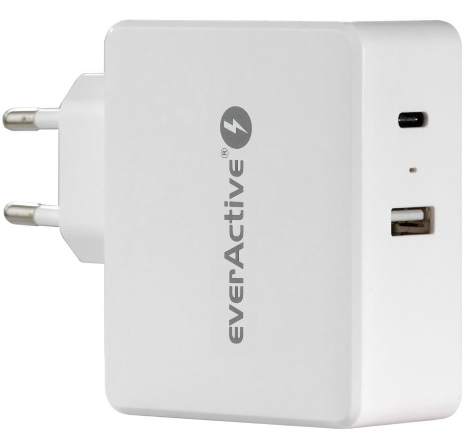 Ładowarka sieciowa everActive 1xUSB QC3.0 oraz USB TYP-C PD 63W (SC600Q) Ładowarka sieciowa everActive 1xUSB QC3.0 oraz USB TYP-C PD 63W (SC600Q)