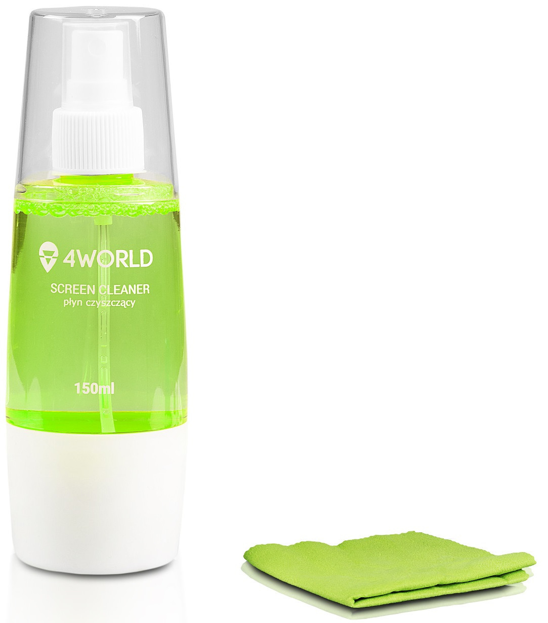 4World Zestaw czyszczący 150ml, ściereczka 20x 20cm, zielony