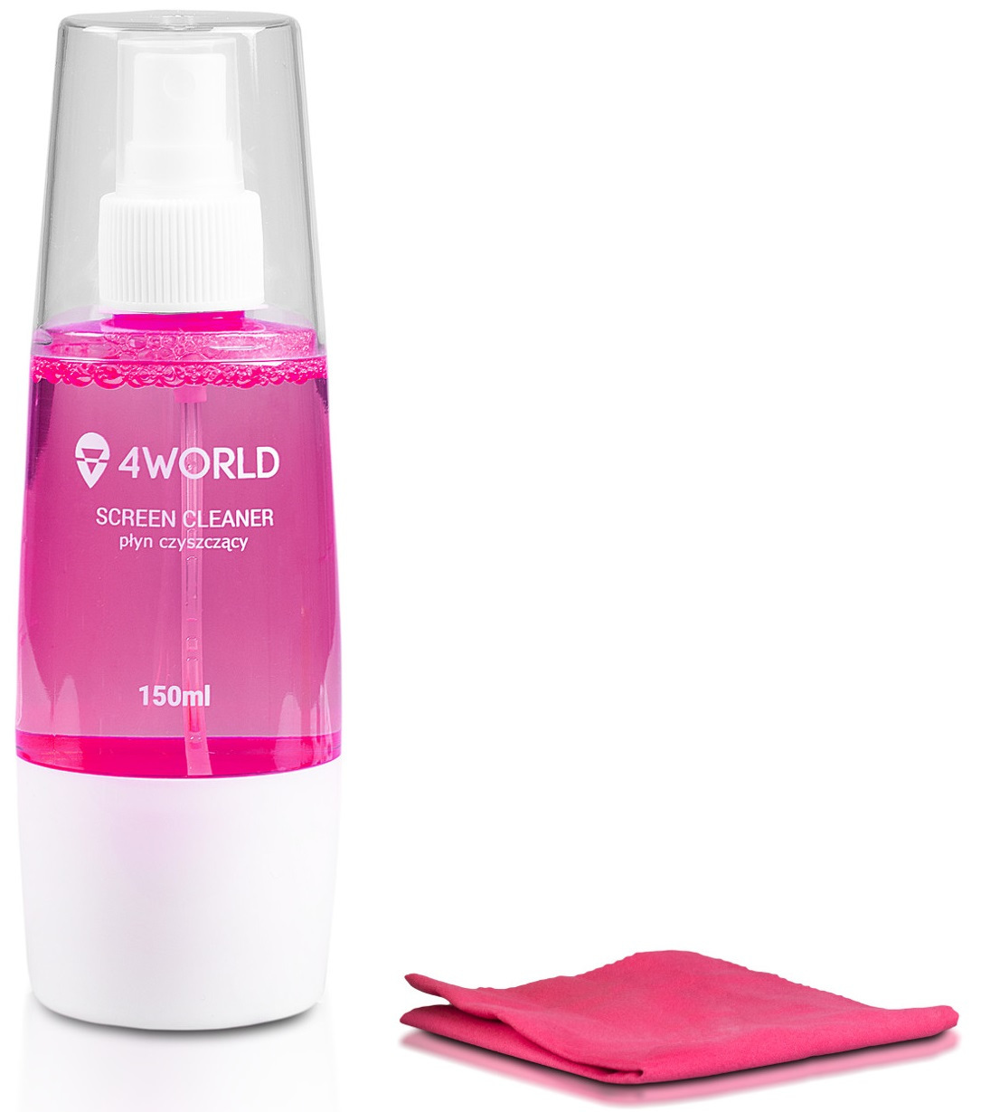 4World Zestaw czyszczący 150ml, ściereczka 20x 20cm, różowy 4World Zestaw czyszczący 150ml, ściereczka 20x 20cm, różowy
