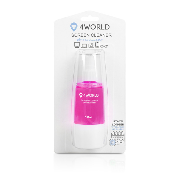 Zdjęcie produktu: 4World Zestaw czyszczący 150ml, ściereczka 20x 20cm, różowy Zdjęcie produktu: 4World Zestaw czyszczący 150ml, ściereczka 20x 20cm, różowy