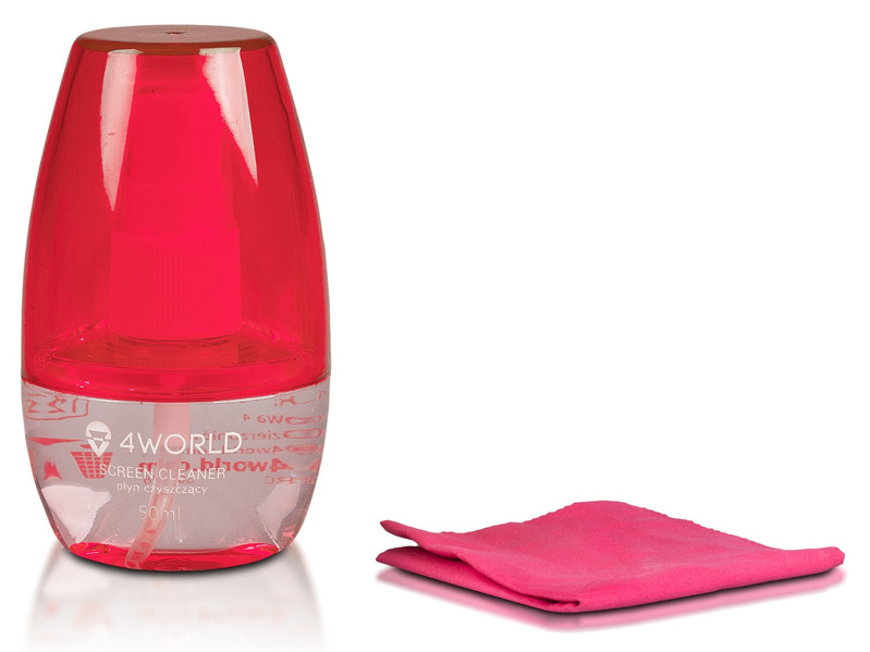 Zdjęcie produktu: 4World Zestaw czyszczący 50ml, ściereczka 15x 15cm, różowy