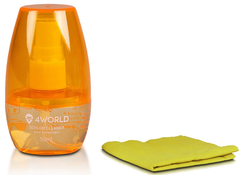 Zdjęcie produktu: 4World Zestaw czyszczący 50ml, ściereczka 15x 15cm, pomarańczowy