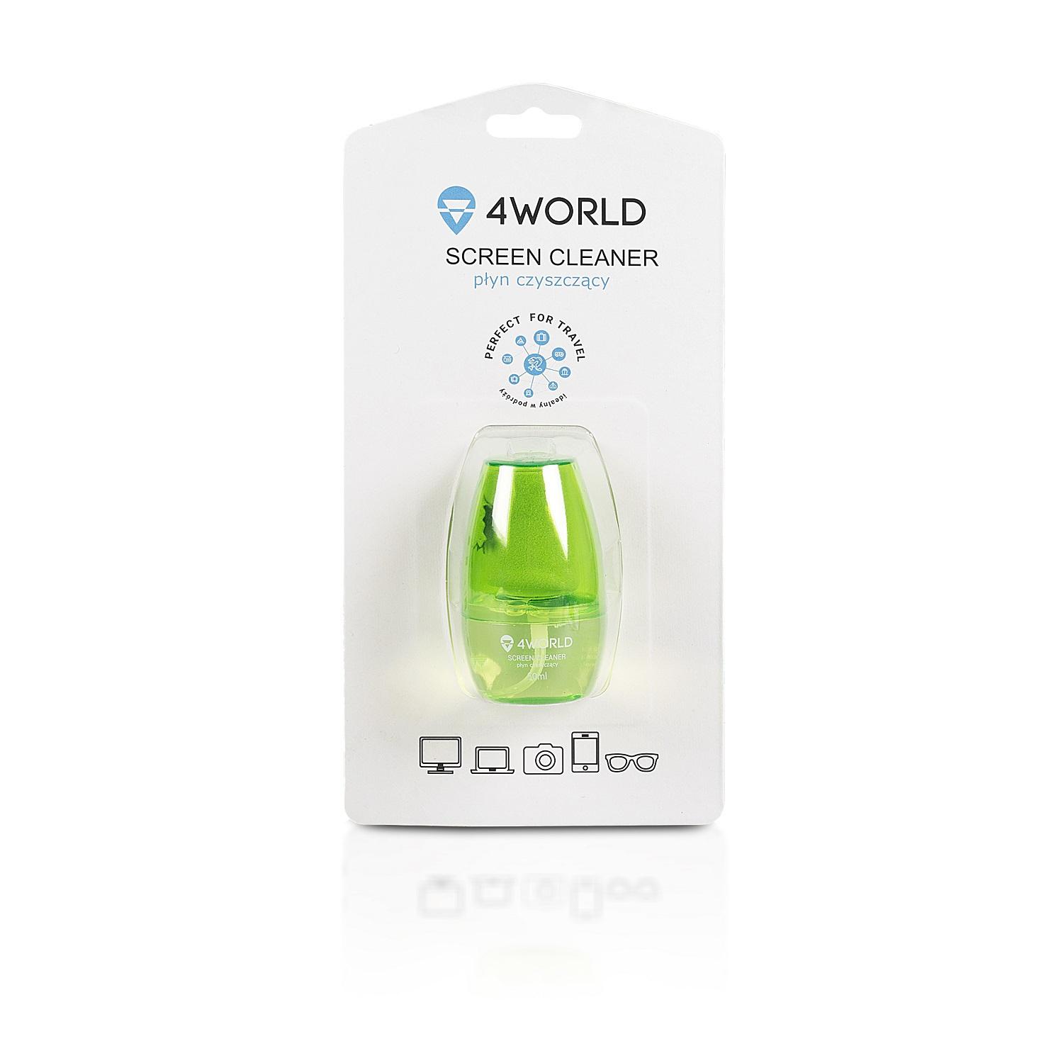 4World Zestaw czyszczący 50ml, ściereczka 15x 15cm, zielony
