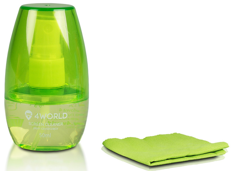 Zdjęcie produktu: 4World Zestaw czyszczący 50ml, ściereczka 15x 15cm, zielony