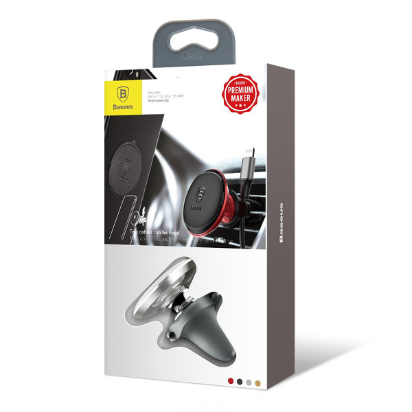 Zdjęcie produktu: Samochodowy uchwyt magnetyczny do telefonu Baseus Air Vent do kratki - srebrny (SUGX-A0S)