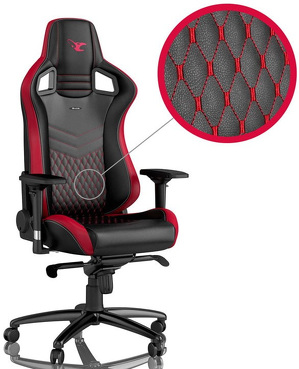Miniatura produktu: Fotel noblechairs EPIC, mousesports Edition, czarny / czerwony, czerwone obszycie