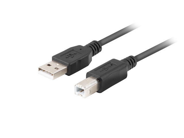 Kabel do drukarki USB-A (M) do USB-B (M) 2.0 Lanberg 1.8m Ferryt Czarny