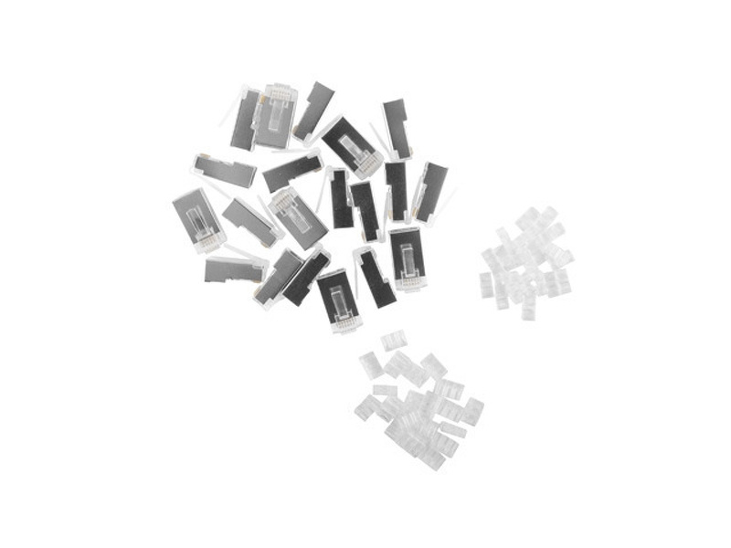 Zdjęcie produktu: Lanberg Wtyk Sieciowy RJ45 (8P8C) Kat.6 FTP (100 Szt) z prowadnicą do linki i do drutu OD1.2
