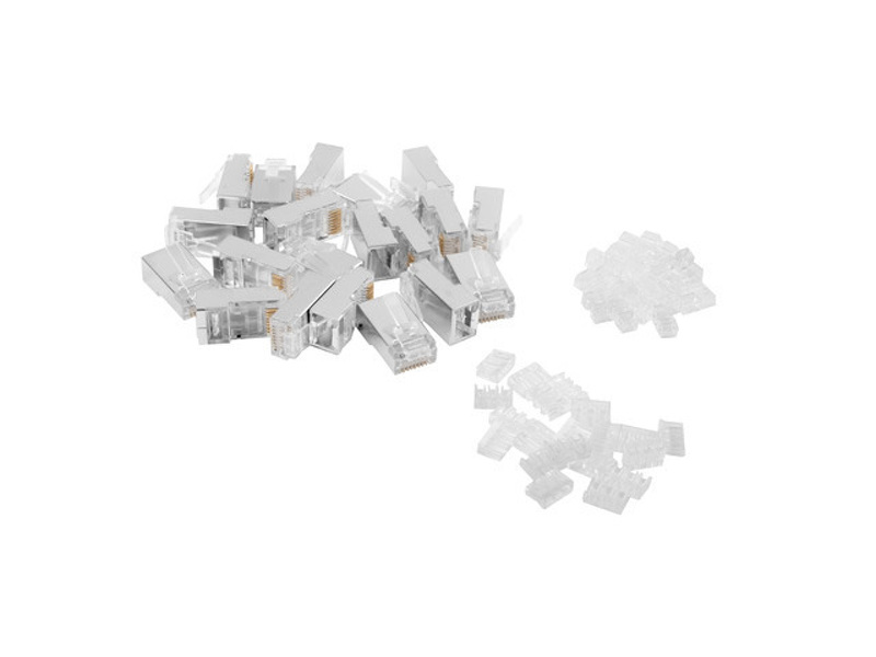 Zdjęcie produktu: Wtyk Sieciowy RJ45 (8P8C) Kat.6 FTP (20 Szt) z prowadnicą do linki i do drutu OD1.2 Lanberg