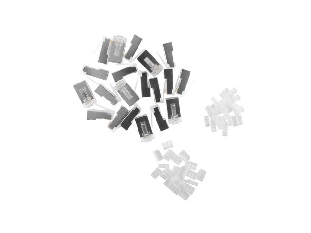 Wtyk Sieciowy RJ45 (8P8C) Kat.6 FTP (20 Szt) z prowadnicą do linki i do drutu OD1.2 Lanberg