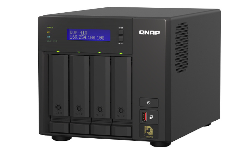 Zdjęcie produktu: Serwer NVR QNAP QVP-41A 4-Bay, 2-rdzeniowy Intel Pentium G5400T 3,1 GHz, 8 GB DDR4 RAM, 5x USB 3.2, 2x 1GbE LAN, HDMI 2.0, 2x M.2 2280, 2x PCIe Zdjęcie produktu: Serwer NVR QNAP QVP-41A 4-Bay, 2-rdzeniowy Intel Pentium G5400T 3,1 GHz, 8 GB DDR4 RAM, 5x USB 3.2, 2x 1GbE LAN, HDMI 2.0, 2x M.2 2280, 2x PCIe