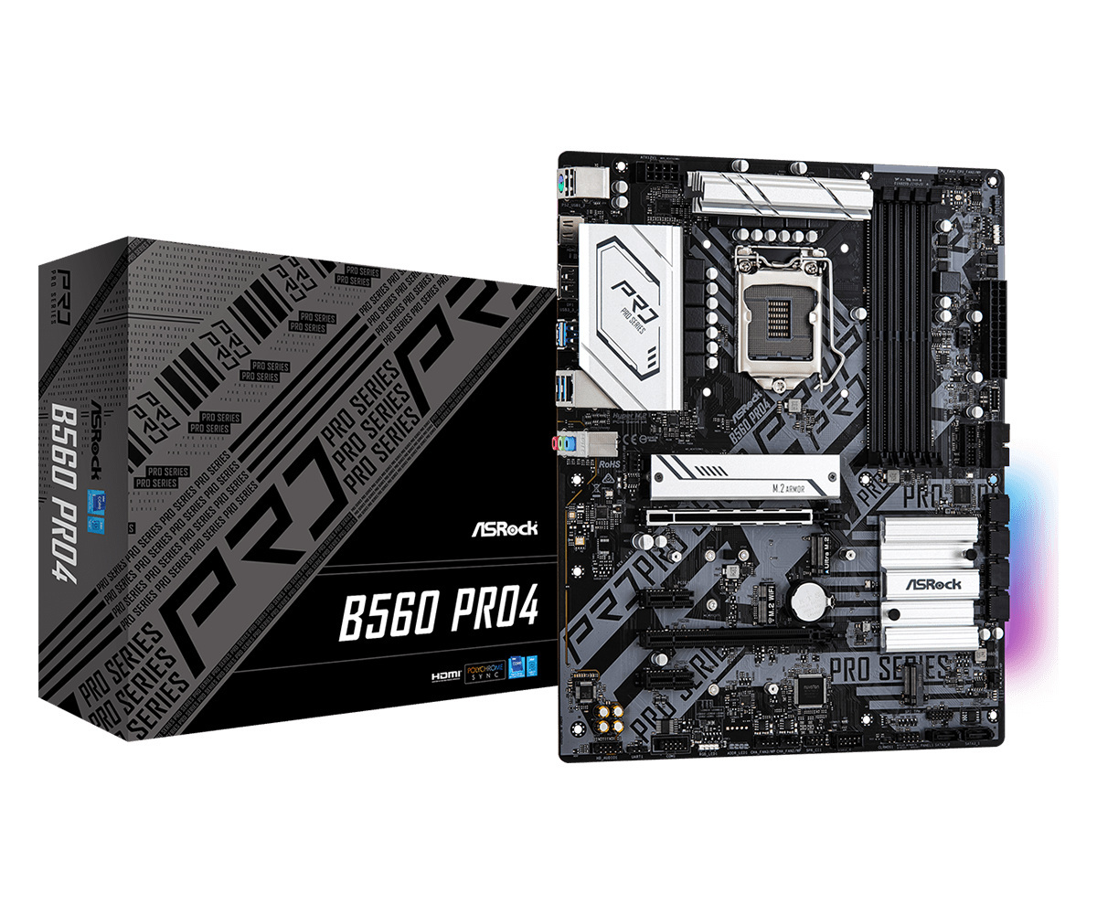Płyta główna ASRock B560 Pro4 DDR4 LGA1200 Płyta główna ASRock B560 Pro4 DDR4 LGA1200