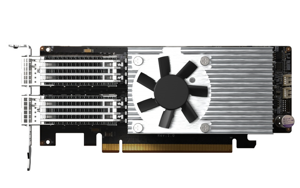 Zdjęcie produktu: Qnap QXG-100G2SF-E810 2x QSFP28 100GbE PCIe Gen4x16 Zdjęcie produktu: Qnap QXG-100G2SF-E810 2x QSFP28 100GbE PCIe Gen4x16