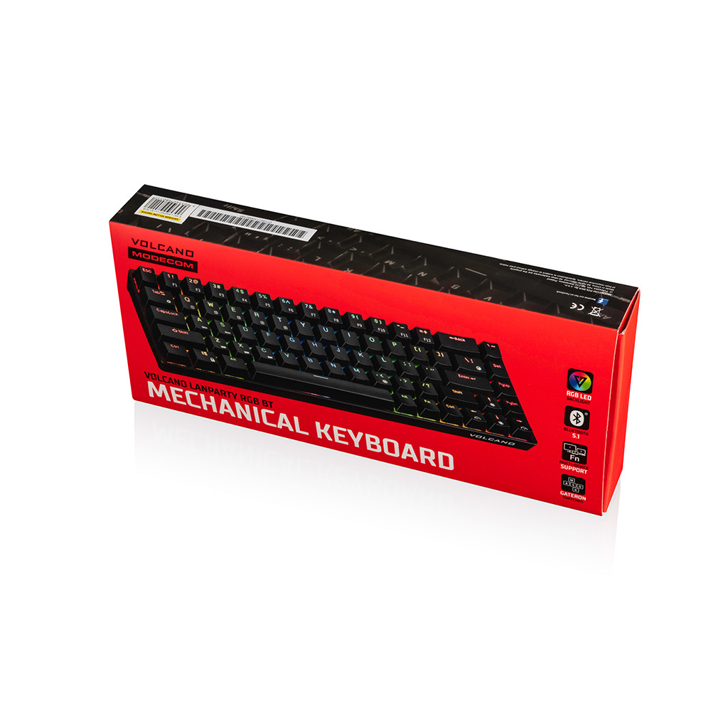 Klawiatura Modecom BEZPRZEWODOWA MECHANICZNA Volcano Lanparty BT RGB K-MC-LANPARTY-U-BT-RGB Klawiatura Modecom BEZPRZEWODOWA MECHANICZNA Volcano Lanparty BT RGB K-MC-LANPARTY-U-BT-RGB