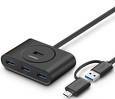 Hub USB 3.0 4x + USB TYP-C OTG UGREEN 1m (40850)