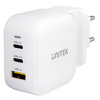 Miniatura zdjęcia: Ładowarka sieciowa Unitek GaN 1x USB, 2x USB TYP-C PD 66W QC 3.0 - biała (P1108AWH)