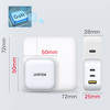 Miniatura zdjęcia: Ładowarka sieciowa Unitek GaN 1x USB, 2x USB TYP-C PD 66W QC 3.0 - czarna (P1108ABK)