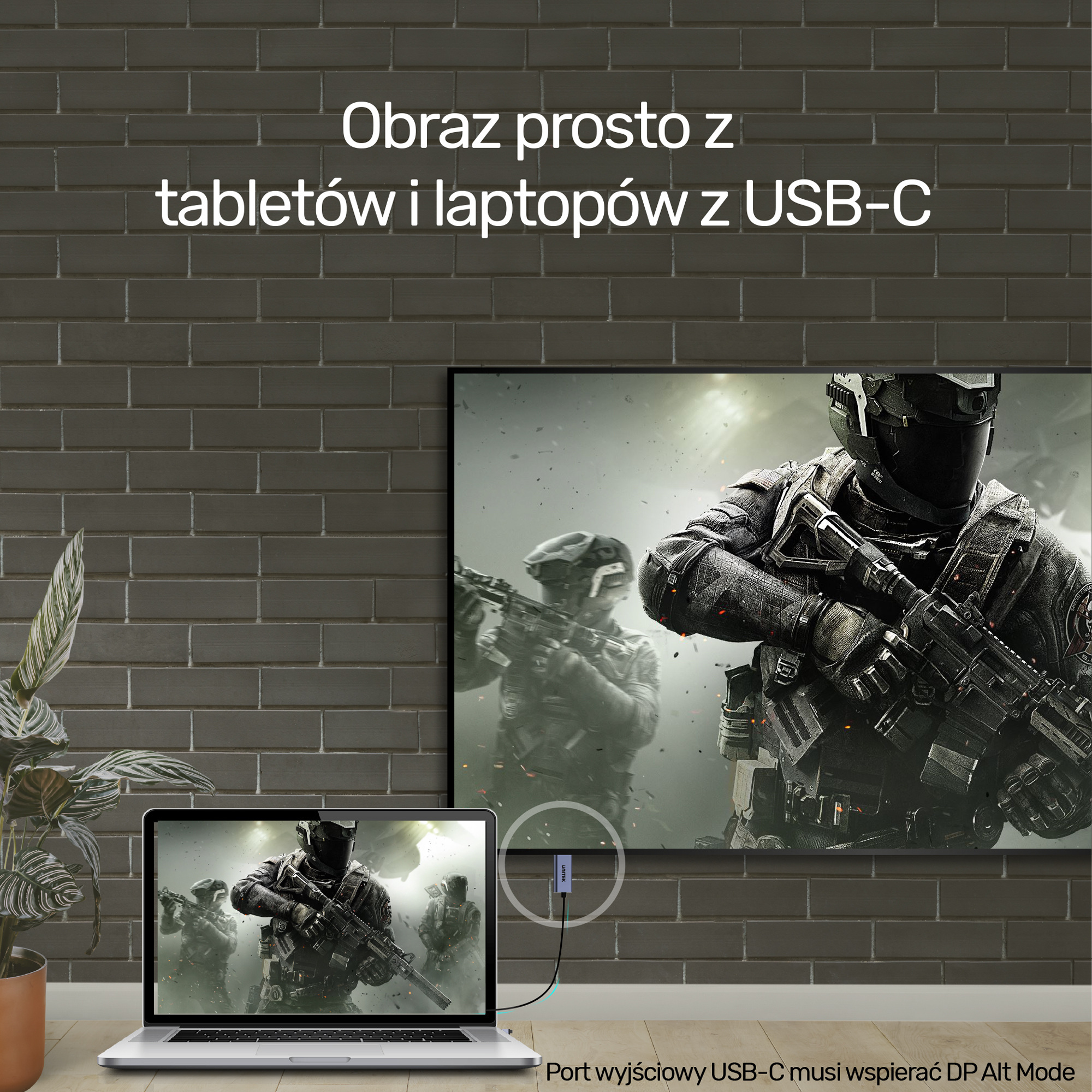Unitek Przewód USB Typ-C - DisplayPort 4K@60Hz kabel 1,8 m (V1409A)