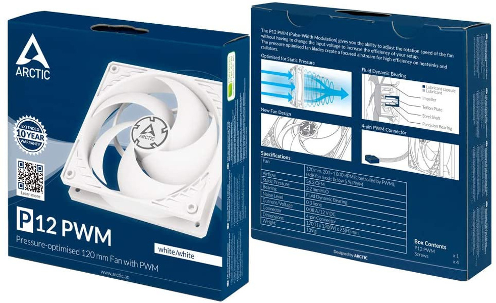 Zdjęcie produktu: Wentylator Arctic P12 PWM Biały 120mm