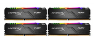 Miniatura zdjęcia: Pamięć HyperX 128GB (4x32GB) DDR4-3200 Non-ECC CL16 Fury RGB HX432C16FB3AK4/128