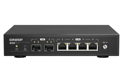 Miniatura produktu: Qnap QSW-2104-2S 6-portowy przełącznik 2x 10GbE SFP+, 4x 2.5GbE RJ45